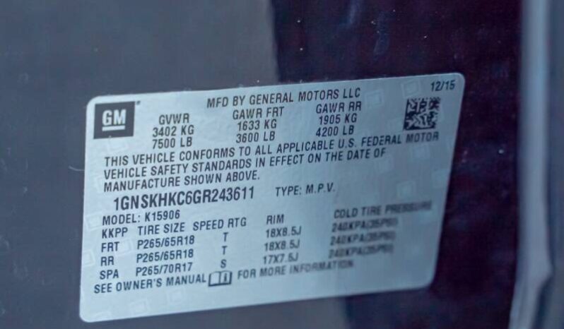 2016 Chevrolet Suburban full
