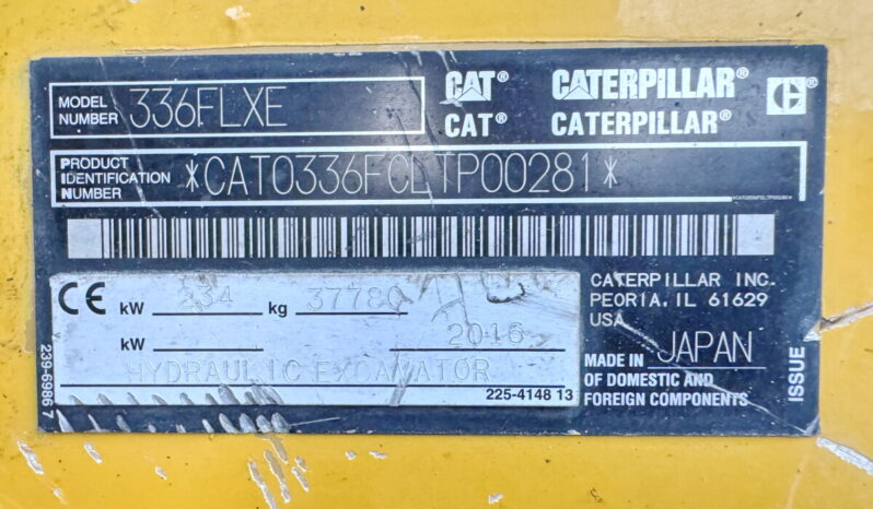 2016 Caterpillar 336FL XE full